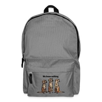 Lustiges Erdmännchen-Trio – Wir wissen nichts - Rucksack - Mittelgrau - Vorne