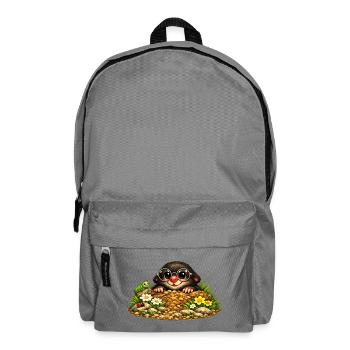Cute mole with glasses - Backpack - elephant grey - Front