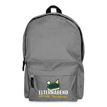 Elternabend überlebt. Feierabend! – Lehrer-Shirt - Rucksack - Mittelgrau - Vorne