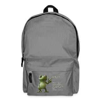 Frosch mit Wortwitz zur Gleichberechtigung - Rucksack - Mittelgrau - Vorne