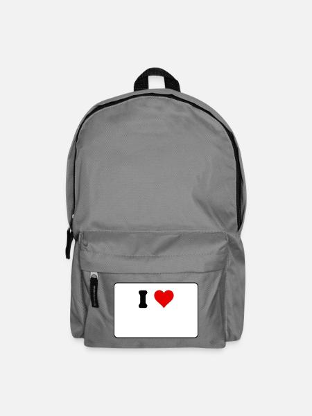 Ich liebe: Ich mag es, personalisiert zu sein - Rucksack - Mittelgrau