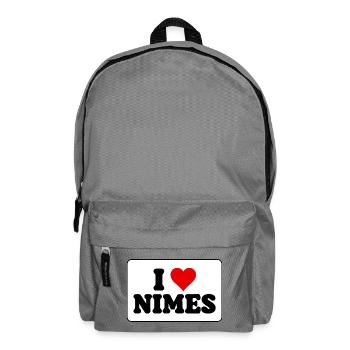 Ich liebe Nîmes, J'aime Nîmes - Amour ville - Rucksack - Mittelgrau - Vorne