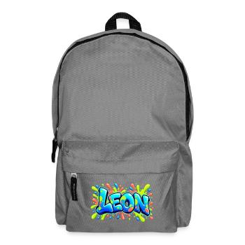 LEON Graffiti Fluo: Der Name, der für Aufsehen sorgt! - Rucksack - Mittelgrau - Vorne