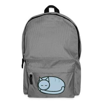 Schläfrige zusammengerollte Katze – Kleines Brustemblem - Rucksack - Mittelgrau - Vorne