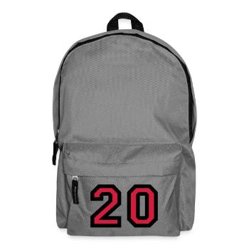 The number 20 - number twenty - Backpack - elephant grey - Front