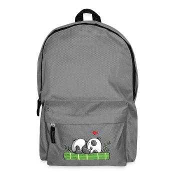 Panda bear dreams of love - Panda - Pandas - Comic - Backpack - elephant grey - Front