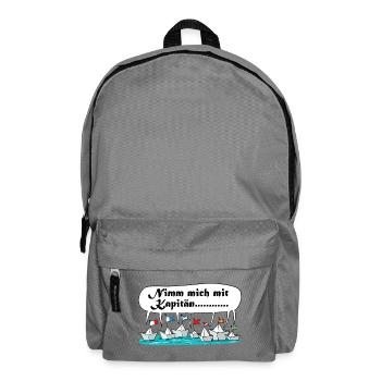 Nimm mich mit Kapitän Flottenwitz - Rucksack - Mittelgrau - Vorne