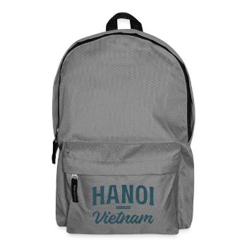 Hanoi Vietnam Vintage Font - Backpack - elephant grey - Front