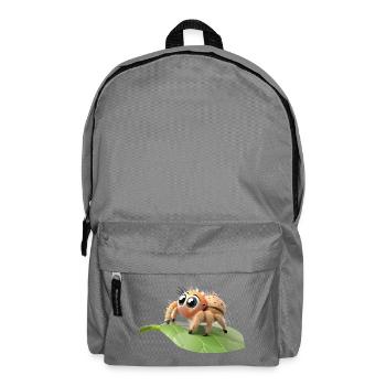 Neugierige kleine Philippus-Spinne auf einem Blatt - Rucksack - Mittelgrau - Vorne