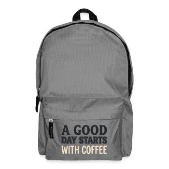 A Good Day Starts With Coffee - Motivations Spruch - Backpack - elephant grey - Front