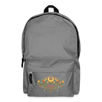 Ornement printanier avec fleurs, oiseaux et lune - Sac à dos - gris éléphant - Devant