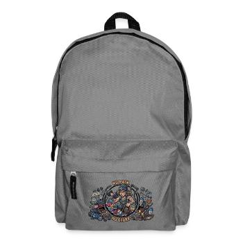 No Pain No Glory Gymrat Cartoon - Backpack - elephant grey - Front