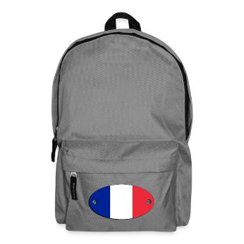 Oval flag France emblem.  France - Backpack - elephant grey - Front