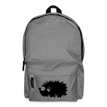 A hedgehog is sitting in a meadow - Backpack - elephant grey - Front