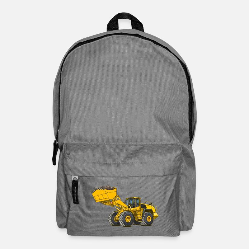 Chargeuse sur pneus, engin de chantier - Sac à dos - gris éléphant