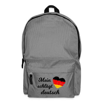 Mein Herz schlägt Deutsch - Rucksack - Mittelgrau - Vorne