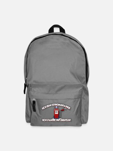 Ich bin Stromsparer, ich fahre mit Benzin - Rucksack - Mittelgrau
