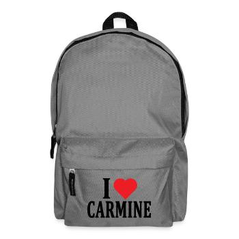 I love Carmine t-shirt gift idea - Backpack - elephant grey - Front