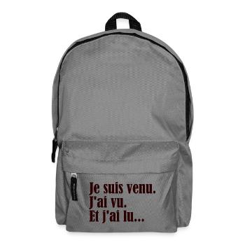 Je suis venu j'ai vu et j'ai lu - Sac à dos - gris éléphant - Devant