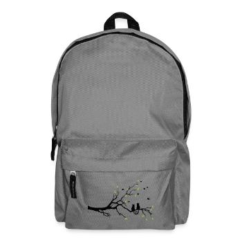 Nachtaktiver grünblättriger Zweig - Rucksack - Mittelgrau - Vorne