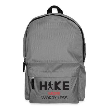 Hike More Worry Less - Hiking Gift - Backpack - elephant grey - Front