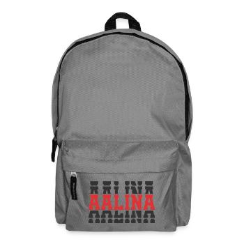 Aalina t-shirt t-shirt empilé texte idée cadeau - Sac à dos - gris éléphant - Devant