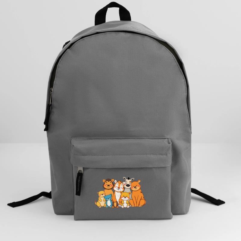 Conception ludique de bande dessinée de famille d’animaux Sac à dos