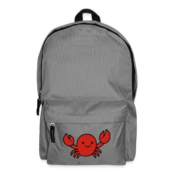 Cute cartoon crab sea creature design fun - Backpack - elephant grey - Front