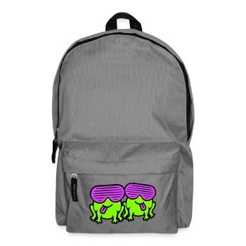 Frogs Party Sunglasses Cool Funny Comic Duo - Backpack - elephant grey - Front
