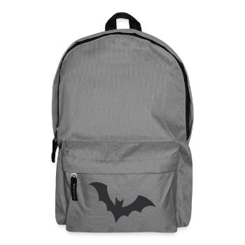 Silhouette einer nachtaktiven Fledermaus - Rucksack - Mittelgrau - Vorne