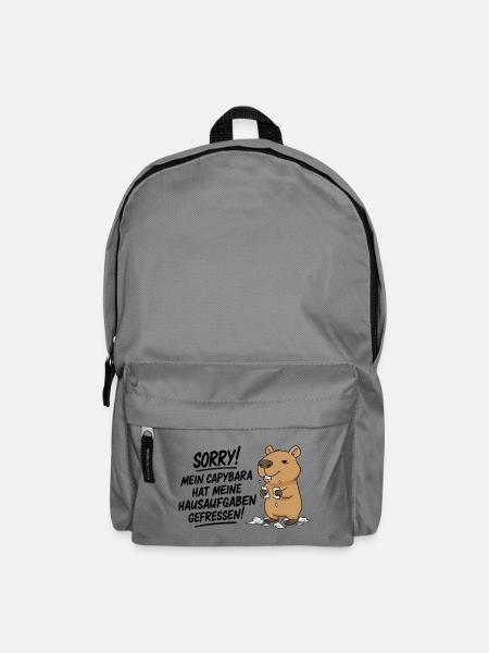 Sorry! Capybara hat meine Hausaufgaben gefressen - Rucksack - Mittelgrau