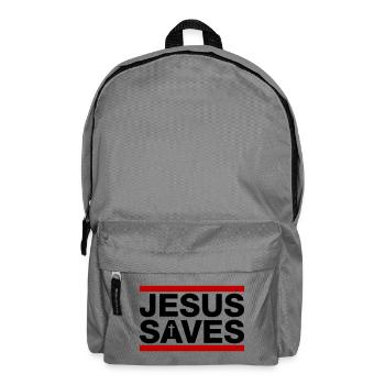 Jesus Rettet Spruch Christlich - Rucksack - Mittelgrau - Vorne