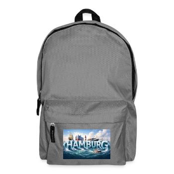 Hamburg Waves at the harbour - Backpack - elephant grey - Front