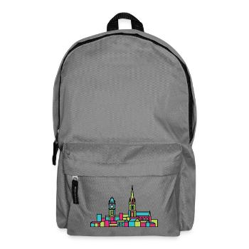Leicester City Skyline Clock Tower Line Art - Backpack - elephant grey - Front