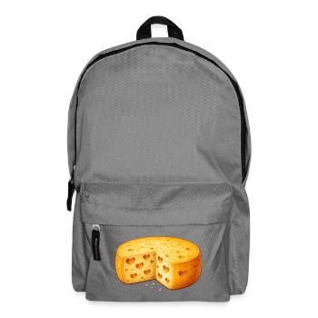 Motif d’une roue à fromage avec des trous en forme de cœur - Sac à dos - gris éléphant - Devant