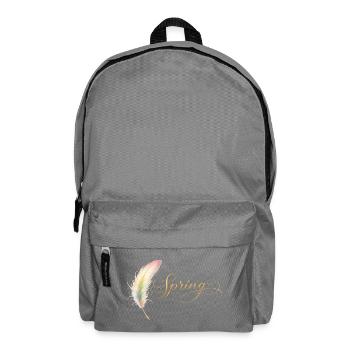 Spring Schriftzug mit Feder Elegant Design  - Rucksack - Mittelgrau - Vorne