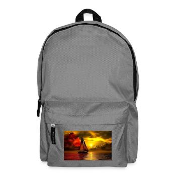 Sailboat at sunset - Backpack - elephant grey - Front