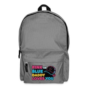 Geschlechterenthüllung Pink oder Blau Papa liebt dich, Baby - Rucksack - Mittelgrau - Vorne