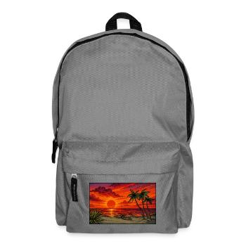 Tropical Sunset on Coral Beach - Backpack - elephant grey - Front
