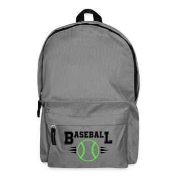 Neon Baseballball mit Leuchtstichen - Rucksack - Mittelgrau - Vorne