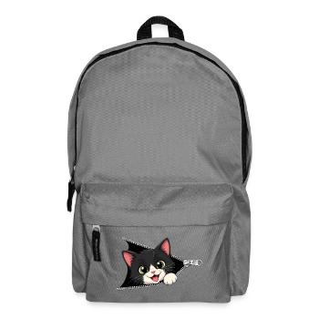 Süßes Kätzchen Reißverschluss Katze - Rucksack - Mittelgrau - Vorne