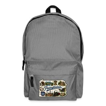 Pennsylvania Keystone State Vintage-Aufkleber - Rucksack - Mittelgrau - Vorne