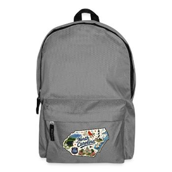 North Carolina Tar Heel State Vintage-Aufkleber - Rucksack - Mittelgrau - Vorne