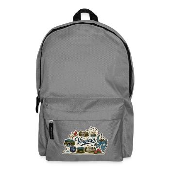 Virginia Old Dominion State Vintage-Aufkleber - Rucksack - Mittelgrau - Vorne