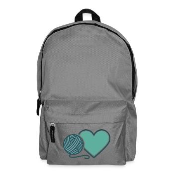 Crochet au crochet en forme de cœur pour amoureux de laine au crochet - Sac à dos - gris éléphant - Devant