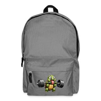 Turtle with Dumbbell Comic Bodybuilding - Backpack - elephant grey - Front