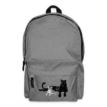 Schwarzer Panther und graue Maus Silhouette - Rucksack - Mittelgrau - Vorne