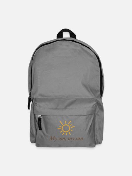Mein Sohn, meine Sonne. Handgezeichnete Sonne - Rucksack - Mittelgrau