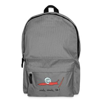 running snail -- ready, steady, GO ! - Rucksack - Mittelgrau - Vorne