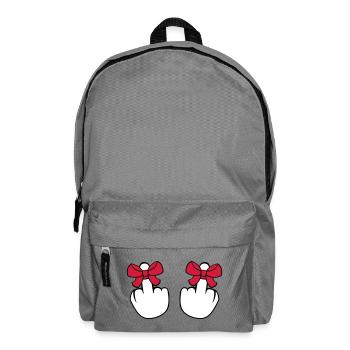 2 haende wichser mittelfinger zeigen beleidigen fi - Rucksack - Mittelgrau - Vorne
